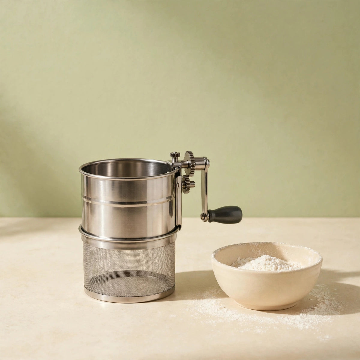 Hand-Crank Flour Sifter